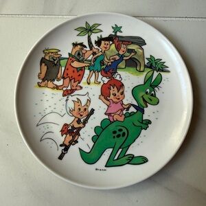 Vintage The Flintstones Melmac Children's Plate 1960s Kids Cartoon